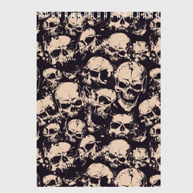 Скетчбук с принтом Черепа в Екатеринбурге, 100% бумага
 | 48 листов, плотность листов — 100 г/м2, плотность картонной обложки — 250 г/м2. Листы скреплены сверху удобной пружинной спиралью | anger | black | cool | cry | gray | grunge | horrible | horror | illustration | look | scary | skull | style | взгляд | гранж | злость | иллюстрация | крик | крутой | серый | стиль | страшный | ужас | ужасный | черепа | черный