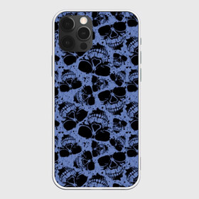 Чехол для iPhone 12 Pro Max с принтом Черепа в Екатеринбурге, Силикон |  | abstraction | black | blue | bones | death | fear | grunge | halloween | horror | skeleton | skull | symbol | абстракция | гранж | кости | символ | синий | скелет | ужас | хэллоуин | череп | черный