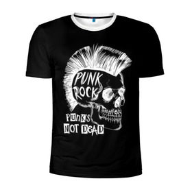 Мужская футболка 3D спортивная с принтом Панки не умирают в Екатеринбурге, 100% полиэстер с улучшенными характеристиками | приталенный силуэт, круглая горловина, широкие плечи, сужается к линии бедра | Тематика изображения на принте: dude | guy | illustration | mohawk | music | negative | punk rock | punks | retro | skull | style | vintage | винтаж | иллюстрация | ирокез | музыка | негатив | панк рок | панки | парень | ретро | стиль | череп | чувак
