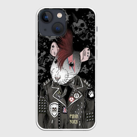 Чехол для iPhone 13 mini с принтом Крыса в косухе в Екатеринбурге,  |  | anarchy | clothes | cool | earring | hairstyle | hamster | icon | jacket | mohawk | mouse | music | muzzle | piercing | punk | rat | riveting | rock | skull | spikes | анархия | значок | ирокез | к | клепки | круто | крыса | куртка | музыка | мышь