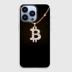 Чехол для iPhone 13 Pro с принтом Бриллиантовый биткоин в Екатеринбурге,  |  | bitcoin | black | chain | color | diamond | emblem | gold | golden | hip hop | logo | luxury | money | style | symbol | алмаз | блеск | блестящий | бриллиант | валюта | деньги | знак | золото | золотой | криптовалюта | кулон | логотип | люкс | роскошь | с