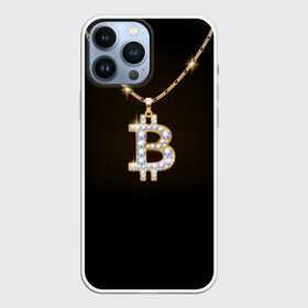 Чехол для iPhone 13 Pro Max с принтом Бриллиантовый биткоин в Екатеринбурге,  |  | Тематика изображения на принте: bitcoin | black | chain | color | diamond | emblem | gold | golden | hip hop | logo | luxury | money | style | symbol | алмаз | блеск | блестящий | бриллиант | валюта | деньги | знак | золото | золотой | криптовалюта | кулон | логотип | люкс | роскошь | с