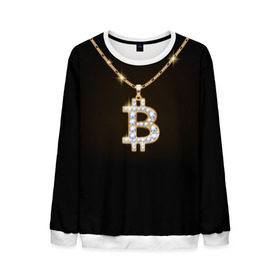 Мужской свитшот 3D с принтом Бриллиантовый биткоин в Екатеринбурге, 100% полиэстер с мягким внутренним слоем | круглый вырез горловины, мягкая резинка на манжетах и поясе, свободная посадка по фигуре | bitcoin | black | chain | color | diamond | emblem | gold | golden | hip hop | logo | luxury | money | style | symbol | алмаз | блеск | блестящий | бриллиант | валюта | деньги | знак | золото | золотой | криптовалюта | кулон | логотип | люкс | роскошь | с