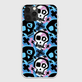 Чехол для iPhone 12 Pro Max с принтом Черепа в Екатеринбурге, Силикон |  | black | blue | crosses | graffiti | halloween | ornament | pattern | pink | skull | white | белый | граффити | кресты | орнамент | розовый | синий | узор | хэллоуин | черепа | черный