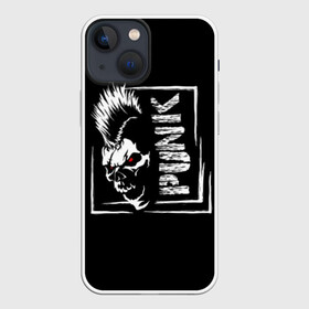 Чехол для iPhone 13 mini с принтом Punk в Екатеринбурге,  |  | anarchy | anger | black | emblem | hair | hairstyle | horror | illustration | look | mohawk | punk | red | scar | scary | skull | terrible | white | анархия | белый | взгляд | волосы | злость | иллюстрация | ирокез | красный | панк | прическа | страшный |