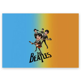 Поздравительная открытка с принтом The Beatles в Екатеринбурге, 100% бумага | плотность бумаги 280 г/м2, матовая, на обратной стороне линовка и место для марки
 | george harrison | john lennon | paul mccartney | psychedelic rock | ringo starr | the beatles | англия | ансамбль | джон леннон | джордж харрисон | пол маккартни | психоделический рок | ринго старр