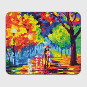 Прямоугольный коврик для мышки с принтом Осенний бульвар в Екатеринбурге, натуральный каучук | размер 230 х 185 мм; запечатка лицевой стороны | art | blue | couple | green | lovers | orange | street | tree | umbrella | yellow | влюбленные | дерево | дождь | желтый | зеленый | зонт | искусство | картина | краски | красный | листья | масло | о | оранжевый | осенний | отражение