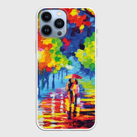 Чехол для iPhone 13 Pro Max с принтом Осенний бульвар в Екатеринбурге,  |  | art | blue | couple | green | lovers | orange | street | tree | umbrella | yellow | влюбленные | дерево | дождь | желтый | зеленый | зонт | искусство | картина | краски | красный | листья | масло | о | оранжевый | осенний | отражение