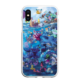 Чехол для iPhone XS Max матовый с принтом Water-Type Pokemon в Екатеринбурге, Силикон | Область печати: задняя сторона чехла, без боковых панелей | detective pikachu | instinct | mystic | pikachu | pokeball | pokemon | pokemon go | valor | вейлор | детектив пикачу | инстинкт | мистик | пикачу | покебол | покемон | покемон гоу