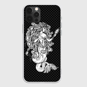 Чехол для iPhone 12 Pro Max с принтом Русалка с зеркалом в Екатеринбурге, Силикон |  | beauty | black | body | cool | curls | fin | fish | goddess | hair | magic | mermaid | mirror | niida | scales | sea | siren | tail | white | белый | богиня | волосы | волшебство | зеркало | красотка | кудри | магия | море | нияда | плавник | прикольно | 