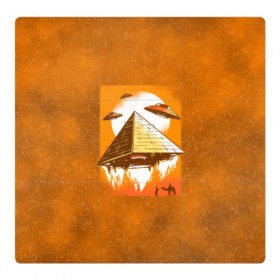 Магнитный плакат 3Х3 с принтом Пришельцы и Пирамида в Екатеринбурге, Полимерный материал с магнитным слоем | 9 деталей размером 9*9 см | Тематика изображения на принте: 