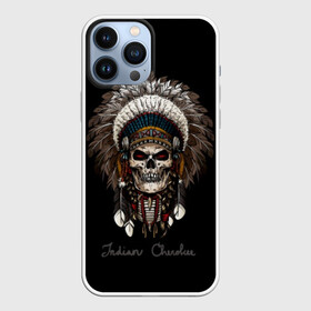 Чехол для iPhone 13 Pro Max с принтом Череп с роучем в Екатеринбурге,  |  | cherokee | culture | ethnic | feathers | indian | national | navajo | roach | skeleton | skull | traditional | индеец | культура | навахо | национальный | перья | роуч | скелет | традиционный | череп | чероки | этнический