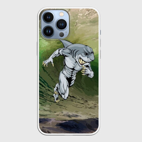 Чехол для iPhone 13 Pro Max с принтом Great White в Екатеринбурге,  |  | brawn | element | fangs | foam | grin | jaw | ocean | run | shark | teeth | wave | акула | бег | волна | зубы | клыки | мускулы | океан | оскал | пена | стихия