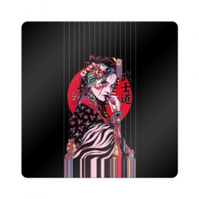 Магнит виниловый Квадрат с принтом Гейша в Екатеринбурге, полимерный материал с магнитным слоем | размер 9*9 см, закругленные углы | Тематика изображения на принте: beauty | black | bright | character | cool | decorations | flowers | geisha | girl | hairstyle | japan | kimon | lines | red | stripes | woman | young | девушка | женщина | иероглиф | кимоно | красный | красотка | круто | линии | молодая | полосы 