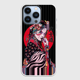 Чехол для iPhone 13 Pro с принтом Гейша в Екатеринбурге,  |  | beauty | black | bright | character | cool | decorations | flowers | geisha | girl | hairstyle | japan | kimon | lines | red | stripes | woman | young | девушка | женщина | иероглиф | кимоно | красный | красотка | круто | линии | молодая | полосы 