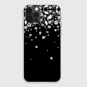 Чехол для iPhone 12 Pro Max с принтом Бриллианты в Екатеринбурге, Силикон |  | black | cut | diamond | gem | glitter | jewel | luxury | shine | white | алмаз | белый | блеск | бриллиант | диамант | драгоценность | драгоценный камень | люкс | огранка | роскошь | сияние | черный