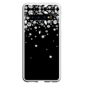 Чехол для Samsung Galaxy S10 с принтом Бриллианты в Екатеринбурге, Силикон | Область печати: задняя сторона чехла, без боковых панелей | black | cut | diamond | gem | glitter | jewel | luxury | shine | white | алмаз | белый | блеск | бриллиант | диамант | драгоценность | драгоценный камень | люкс | огранка | роскошь | сияние | черный