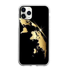 Чехол для iPhone 11 Pro Max матовый с принтом Золотая планета в Екатеринбурге, Силикон |  | black | continent | earth | gold | map | planet | radiance | ray | world | земля | золото | карта | континент | луч | материк | мир | планета | сияние | черный