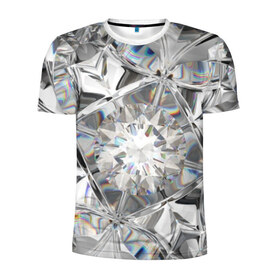 Мужская футболка 3D спортивная с принтом Бриллиантовый блеск в Екатеринбурге, 100% полиэстер с улучшенными характеристиками | приталенный силуэт, круглая горловина, широкие плечи, сужается к линии бедра | cut | diamond | gem | glitter | jewel | kaleidoscope | luxury | shine | sparkle | white | алмаз | белый | блеск | бриллиант | диамант | драгоценность | драгоценный камень | калейдоскоп | люкс | огранка | роскошь | сверкать | сияние