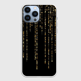 Чехол для iPhone 13 Pro Max с принтом Золотой глиттер в Екатеринбурге,  |  | black | christmas | confetti | decoration | garland | glitter | gold | holiday | lines | new year | rain | shimmer | shining | sparkle | блеск | блёстки | гирлянда | глиттер | дождь | золото | конфетти | линии | мерцание | новый год | праздник | рождество