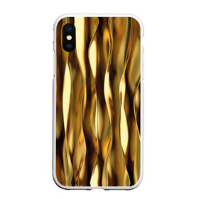 Чехол для iPhone XS Max матовый с принтом Золотые волны в Екатеринбурге, Силикон | Область печати: задняя сторона чехла, без боковых панелей | abstraction | cool | glitter | gold | lines | luxury | metal | ribbons | shine | texture | абстракция | блеск | волны | золото | круто | ленты | линии | металл | прикольно | роскошь | сиять | текстура