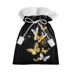 Подарочный 3D мешок с принтом Золотые бабочки в Екатеринбурге, 100% полиэстер | Размер: 29*39 см | airy | black | butterfly | cool | cute | flight | flit | gold | insect | magical | white | wings | yellow | бабочка | белый | воздушный | волшебный | желтый | золото | крылья | милый | насекомое | полёт | порхать | прикольный | черный