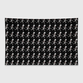 Флаг-баннер с принтом Bart в Екатеринбурге, 100% полиэстер | размер 67 х 109 см, плотность ткани — 95 г/м2; по краям флага есть четыре люверса для крепления | bart | homer | sad | simpsons | skelleton | барт | гомер | симпсоны