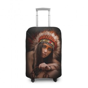 Чехол для чемодана 3D с принтом Индейская девушка в Екатеринбурге, 86% полиэфир, 14% спандекс | двустороннее нанесение принта, прорези для ручек и колес | american | beauty | body | costume | dark | ethnic | face | girl | hair | look | national | nature | race | shaman | взгляд | волосы | девушка | женщина | индейский | индейцы | кор | костюм | краснокожий | красный | красота | лицо | ловец снов | макияж | 