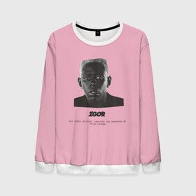 Мужской свитшот 3D с принтом Tyler, The Creator (IGOR) в Екатеринбурге, 100% полиэстер с мягким внутренним слоем | круглый вырез горловины, мягкая резинка на манжетах и поясе, свободная посадка по фигуре | Тематика изображения на принте: bomb | boy | cherry | creator | flower | igor | rap | tayler | the | tyler | альбом | игорь | криэйтор | музыка | реп | рэп | тайлер