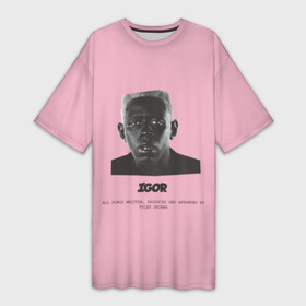 Платье-футболка 3D с принтом Tyler, The Creator (IGOR) в Екатеринбурге,  |  | bomb | boy | cherry | creator | flower | igor | rap | tayler | the | tyler | альбом | игорь | криэйтор | музыка | реп | рэп | тайлер