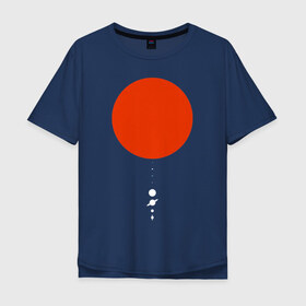 Мужская футболка хлопок Oversize с принтом Солнечная система в Екатеринбурге, 100% хлопок | свободный крой, круглый ворот, “спинка” длиннее передней части | арт | земля | космос | луна | планеты | сатурн | солнце | юпитер