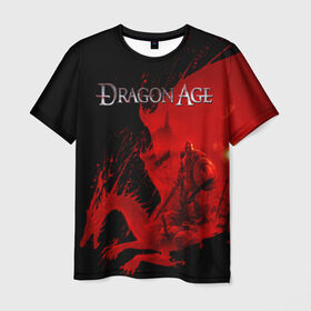 Мужская футболка 3D с принтом Dragon Age в Екатеринбурге, 100% полиэфир | прямой крой, круглый вырез горловины, длина до линии бедер | dragon age | gamer | grey wardens | inquisition | игры | инквизиция | компьютерные игры | серые стражи