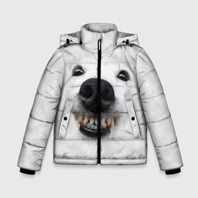 Зимняя куртка для мальчиков 3D с принтом Собака - улыбака в Екатеринбурге, ткань верха — 100% полиэстер; подклад — 100% полиэстер, утеплитель — 100% полиэстер | длина ниже бедра, удлиненная спинка, воротник стойка и отстегивающийся капюшон. Есть боковые карманы с листочкой на кнопках, утяжки по низу изделия и внутренний карман на молнии. 

Предусмотрены светоотражающий принт на спинке, радужный светоотражающий элемент на пуллере молнии и на резинке для утяжки | животные | зубы | мордочка | пес | прикол | смешная | собака | улыбака | улыбка | щенок | юмор
