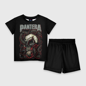 Детский костюм с шортами 3D с принтом Pantera в Екатеринбурге,  |  | cowboys from hell | heavy metal | metal | pantera | глэм метал | грув метал | группы | метал | музыка | пантера | рок | хєви метал