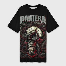 Платье-футболка 3D с принтом Pantera в Екатеринбурге,  |  | cowboys from hell | heavy metal | metal | pantera | глэм метал | грув метал | группы | метал | музыка | пантера | рок | хєви метал