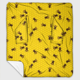 Плед с рукавами с принтом Пчелы в сотах в Екатеринбурге, 100% полиэстер | Закругленные углы, все края обработаны. Ткань не мнется и не растягивается. Размер 170*145 | Тематика изображения на принте: bee | beehive | brown | bug | honey | honeycomb | insect | toiler | yellow | букашка | желтый | коричневый | мёд | насекомое | пчела | соты | труженик | улей