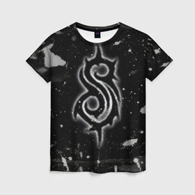 Женская футболка 3D с принтом Slipknot. в Екатеринбурге, 100% полиэфир ( синтетическое хлопкоподобное полотно) | прямой крой, круглый вырез горловины, длина до линии бедер | 3d | slipknot | абстракция | брызги красок | гранж | лого | логотип | металл | музыка | ню метал группа | рок | слипкнот | текстура | эмблема