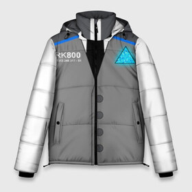 Мужская зимняя куртка 3D с принтом RK800 CONNOR в Екатеринбурге, верх — 100% полиэстер; подкладка — 100% полиэстер; утеплитель — 100% полиэстер | длина ниже бедра, свободный силуэт Оверсайз. Есть воротник-стойка, отстегивающийся капюшон и ветрозащитная планка. 

Боковые карманы с листочкой на кнопках и внутренний карман на молнии. | Тематика изображения на принте: action | ai | android | connor | dbhpk19 | detroit become human | rk 800 | rk 900 | андроиды | детектив | игра | интерактивное кино | кара | коннор | логотип | маркус | роботы | фирменный стиль | экшн