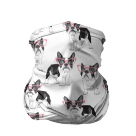 Бандана-труба 3D с принтом Французские бульдоги в очках в Екатеринбурге, 100% полиэстер, ткань с особыми свойствами — Activecool | плотность 150‒180 г/м2; хорошо тянется, но сохраняет форму | Тематика изображения на принте: black | breed | cool | cute | dog | french bulldog | pink | puppy | white | белый | мило | очки | пёс | порода | прикольный | псина | розовый | собака | французский бульдог | черный | щенок