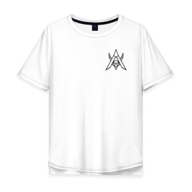 Мужская футболка хлопок Oversize с принтом ALAN WALKER (НА СПИНЕ) в Екатеринбурге, 100% хлопок | свободный крой, круглый ворот, “спинка” длиннее передней части | Тематика изображения на принте: 