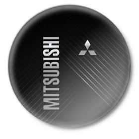 Значок с принтом Mitsubishi в Екатеринбурге,  металл | круглая форма, металлическая застежка в виде булавки | mitsubishi | авто | автомобиль | лого | логотип | митсубиси | митсубиши | текстура