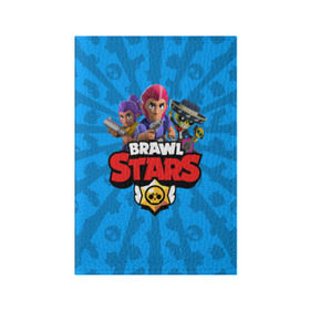 Обложка для паспорта матовая кожа с принтом BRAWL STARS в Екатеринбурге, натуральная матовая кожа | размер 19,3 х 13,7 см; прозрачные пластиковые крепления | android | brawl stars | bull | colt | games | mobile game | stars | берли | бо | брок | ворон | джесси | динамайк | дэррил | игры | кольт | леон | мобильные игры | мортис | нита | пайпер | пенни | поко | пэм | рикошет | спайк | тара | фрэн