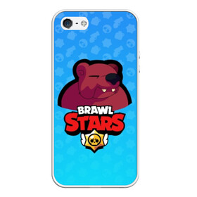 Чехол для iPhone 5/5S матовый с принтом Bear - BRAWL STARS в Екатеринбурге, Силикон | Область печати: задняя сторона чехла, без боковых панелей | bear | brawl | bull | colt | crow | el primo | game | games | leon | moba | online | penny | poco | shelly | spike | star | stars | wanted | брав | бравл | браво | звезда | звезды | игра | игры | моба | онлайн | старс