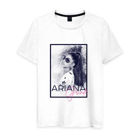 Мужская футболка хлопок с принтом Ariana Grande в Екатеринбурге, 100% хлопок | прямой крой, круглый вырез горловины, длина до линии бедер, слегка спущенное плечо. | ariana | ariana grande | ариана гранде