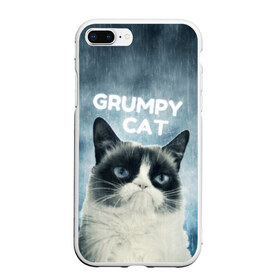 Чехол для iPhone 7Plus/8 Plus матовый с принтом Grumpy Cat в Екатеринбурге, Силикон | Область печати: задняя сторона чехла, без боковых панелей | кот | котики | коты | мем | мемы | сердитый кот