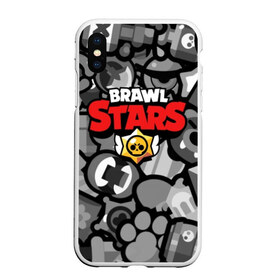 Чехол для iPhone XS Max матовый с принтом BRAWL STARS в Екатеринбурге, Силикон | Область печати: задняя сторона чехла, без боковых панелей | brawl | bull | colt | crow | el primo | game | games | leon | moba | online | penny | poco | shelly | spike | star | stars | wanted | брав | бравл | браво | звезда | звезды | игра | игры | лого | моба | онлайн | старс