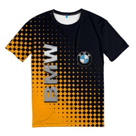 Мужская футболка 3D с принтом BMW в Екатеринбурге, 100% полиэфир | прямой крой, круглый вырез горловины, длина до линии бедер | bmw | авто | автомобиль | бмв | лого | логотип | машина | надпись | текстура