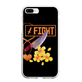 Чехол для iPhone 7Plus/8 Plus матовый с принтом FIGHT в Екатеринбурге, Силикон | Область печати: задняя сторона чехла, без боковых панелей | alphys | animation | asriel | comic dub | comic dubs | deltarune | gaming | toriel | undertale | андертеил | история | подземная | фриск | чай тв | чара