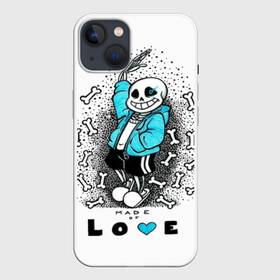 Чехол для iPhone 13 с принтом Made of love в Екатеринбурге,  |  | Тематика изображения на принте: alphys | animation | asriel | comic dub | comic dubs | deltarune | gaming | toriel | undertale | андертеил | история | подземная | фриск | чай тв | чара