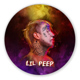 Коврик для мышки круглый с принтом Lil Peep ART в Екатеринбурге, резина и полиэстер | круглая форма, изображение наносится на всю лицевую часть | 